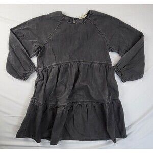 Madewell Dress Womens Medium Raglan Mini Dress Denim Gray Long Sleeve